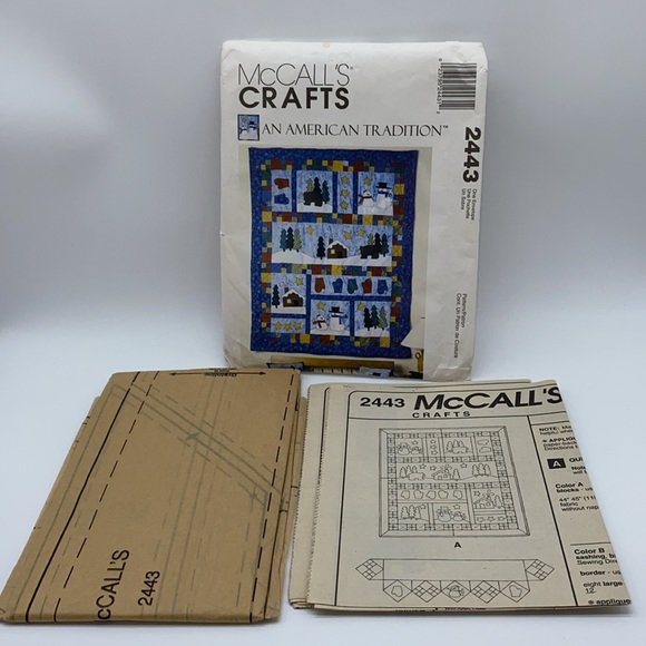 McCall’s Crafts An American Tradition 2443 Quilt Mantle Cover Pillows Stockings - Picture 5 of 5